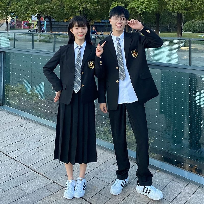 Class Uniform Autum High School Student Suit British Preppy Style Korean Style Small Suit Jacket Graduation Season Sports Meeting Uniform