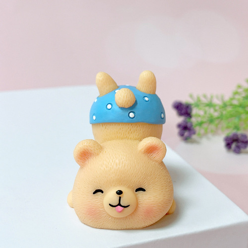 Creative Bear Cake Baking Decoration Car Furnishings Micro Landscape Decoration Resin Crafts