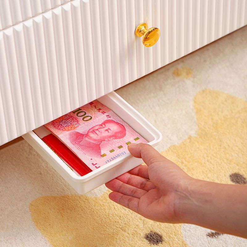 Nueva mesa de pasta oculta fijo cuadrado Oficina papelería cosméticos pluma cajón caja almacenamiento