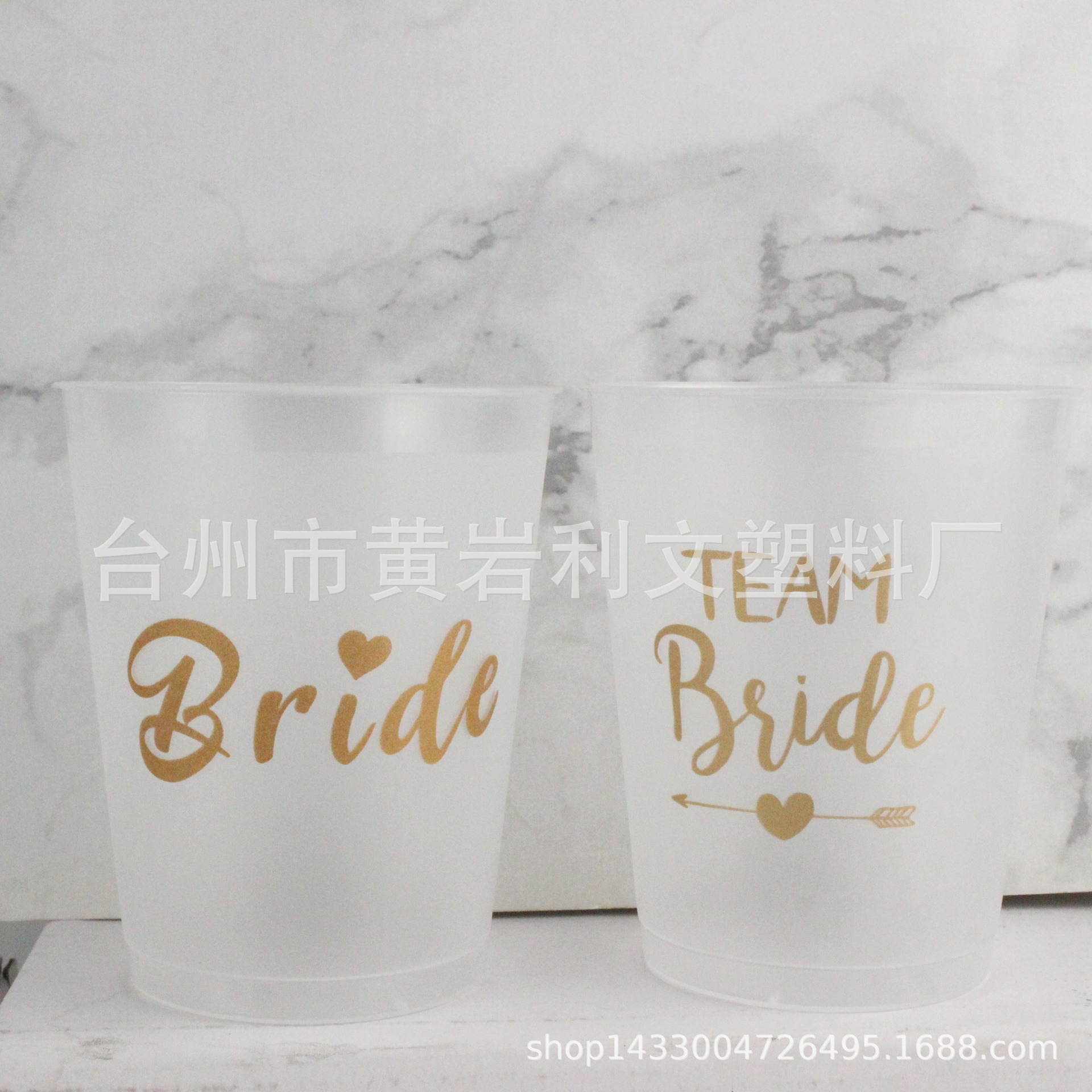 12OZ单身派对塑料磨砂杯 Bride Tribe跨境电商专卖套装婚庆新娘杯