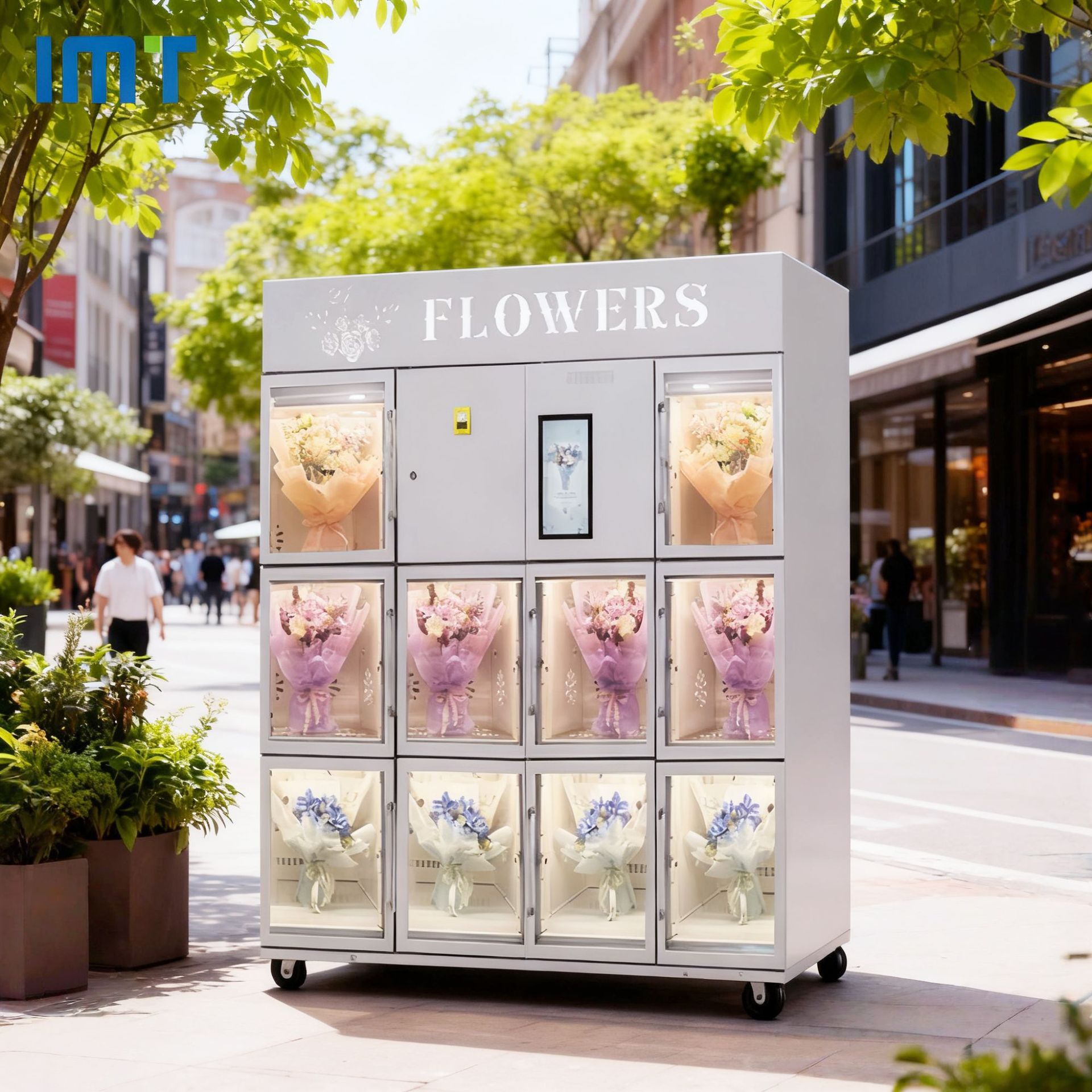 Comercio exterior transfronterizo venta en caliente flores vendedoras vendedoras automáticas cuadriláticas comerciales vendedoras automáticas inteligentes vendedoras directas