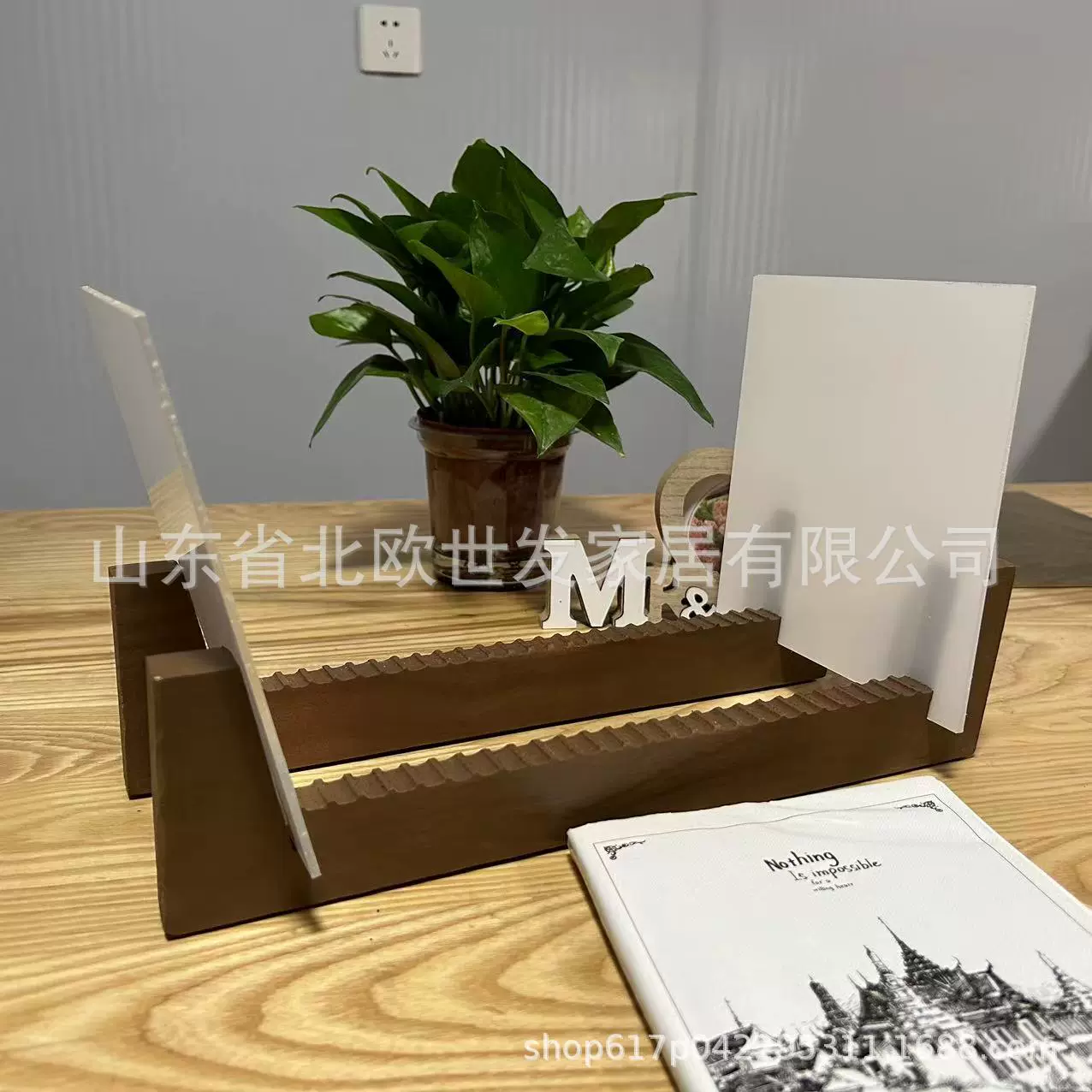 美式LPs便携式可折叠黑胶唱片展示架实木唱片架CD架50张碟片架