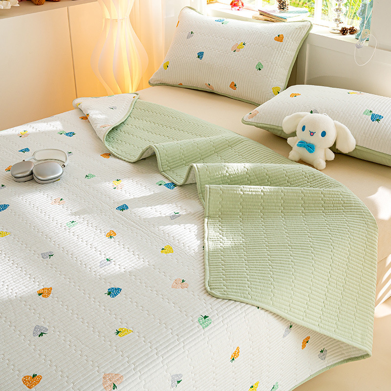 Tapa de cama de algodón de verano de una sola pieza 2025 nuevo traje de tres piezas de sábanas acolchadas de tatami de algodón universal de cuatro estaciones