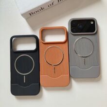 适用iPhone17promax磁吸手机壳瓦楞竖纹苹果16防摔15撞色保护套14