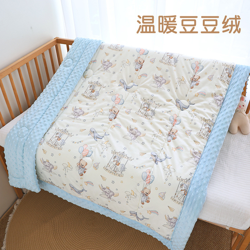 Children's Beanie Quilt Autumn and Winter Quilt Kindergarten Nap Small Quilt Baby Category a Cute Cartoon Baby Beanie Blanket