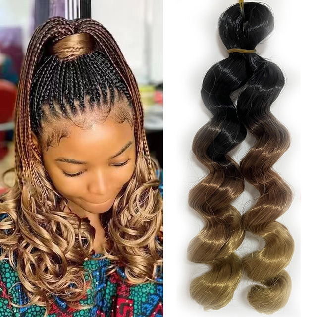 18inch150gFrench Loose Italy curl Crochet Braid Hair African wig