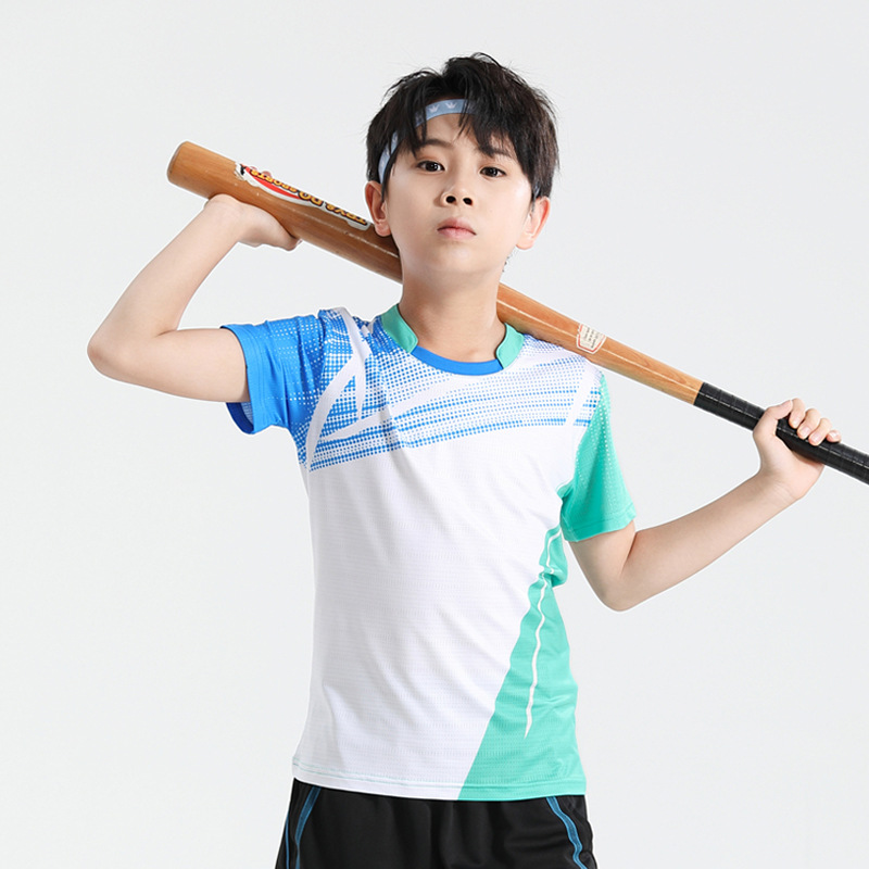 Seco rápido transpirable poliamonio bádminton set hombre y mujer V-cuello chaqueta deportiva para niños logotipo de impresión de adultos