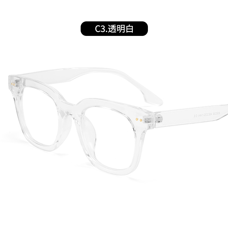 Gafas de marco negro de estilo japonés enmarcan la cara redonda de moda de los hombres marco grande gafas de miopía de luz anti-azul gafas de mujer cuadradas lisas