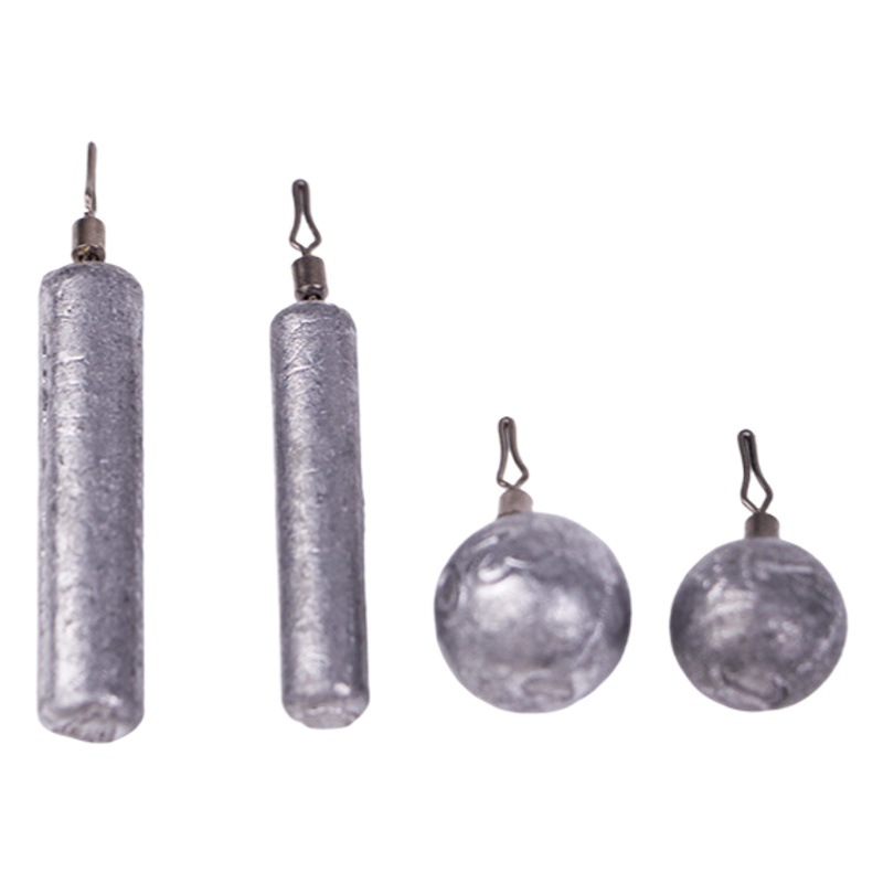 Cylindrical round inverted fishing lead pendant anti-hanging bottom inverted lead pendant counterweight lead pendant drop with swivel inverted fishing pendant