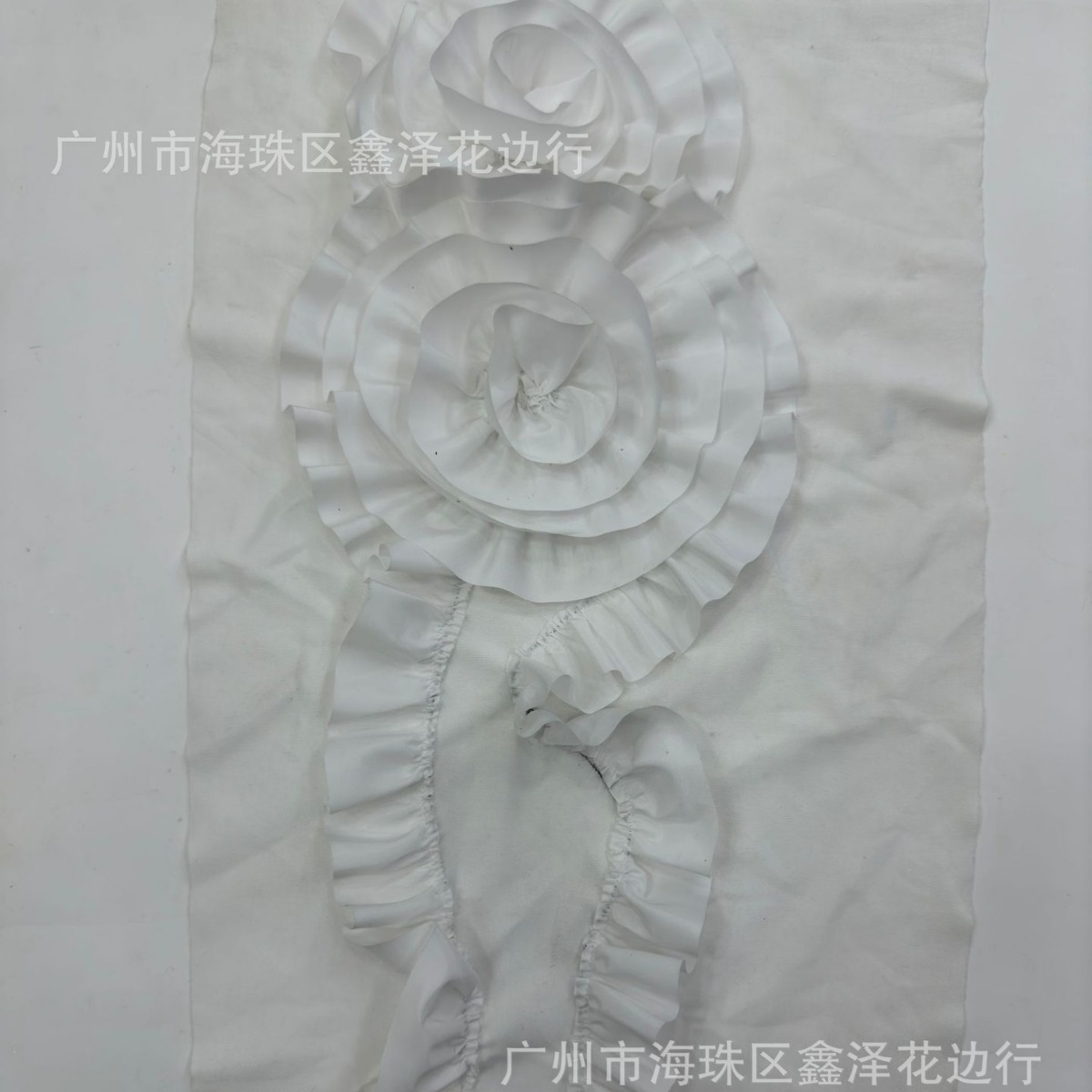 新款手工皱褶花朵 立体手工盘花 DIY手工花 婚纱礼服花个