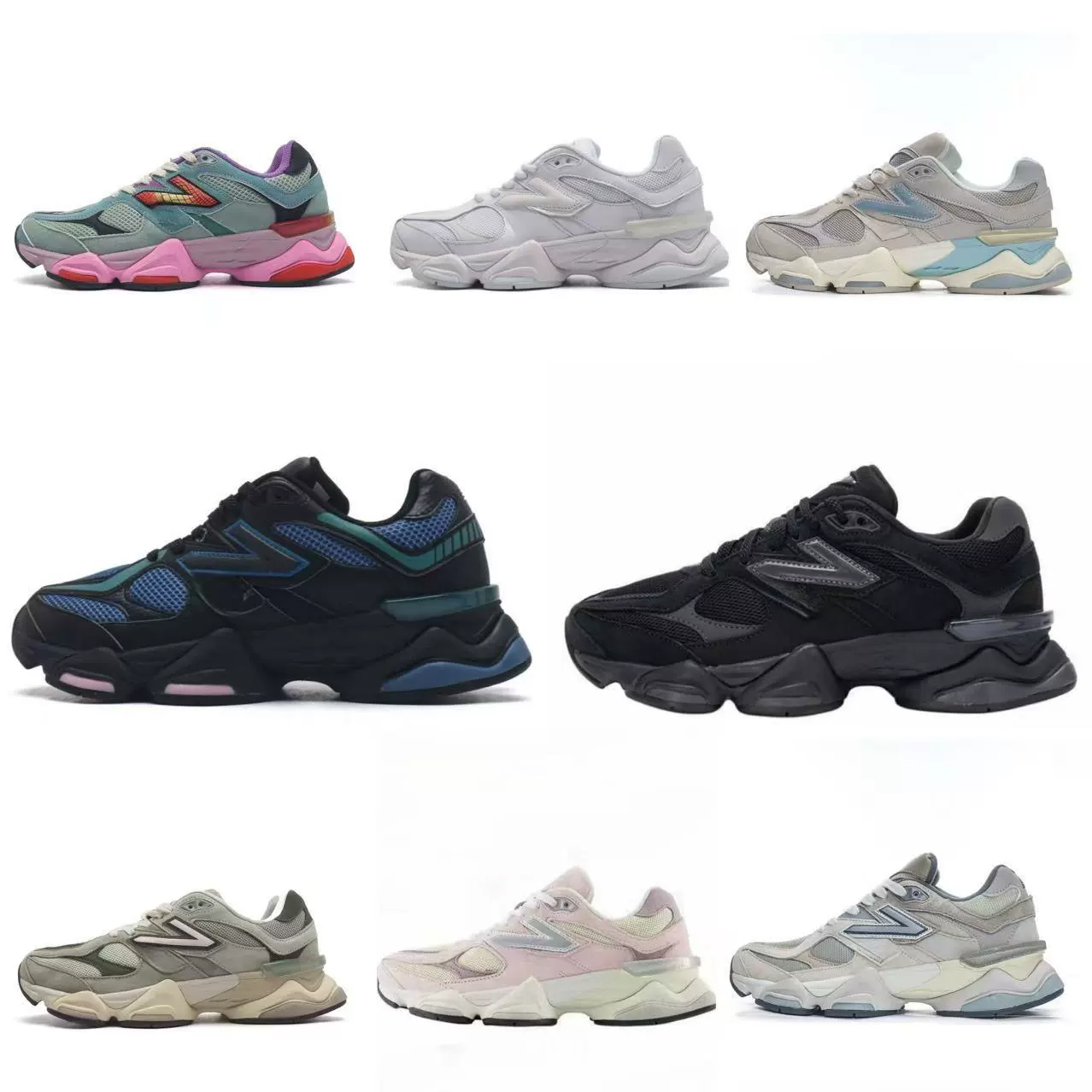 Putian Shoes NB9060 Кожаная сетка из замши Туфли для папы Нескользящие износостойкие мужские и женские спортивные кроссовки для бега через границу