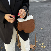 bag秋冬新款羊羔毛手套包女复古鹿皮绒手挽手提包毛绒单肩斜挎包
