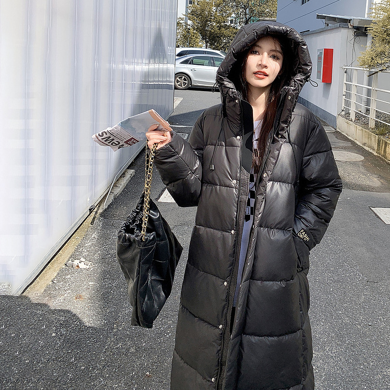 Casual abrigo de algodón de pluma larga mujer 2024 invierno nuevo estilo coreano de pan suelto abrigo de algodón mujer