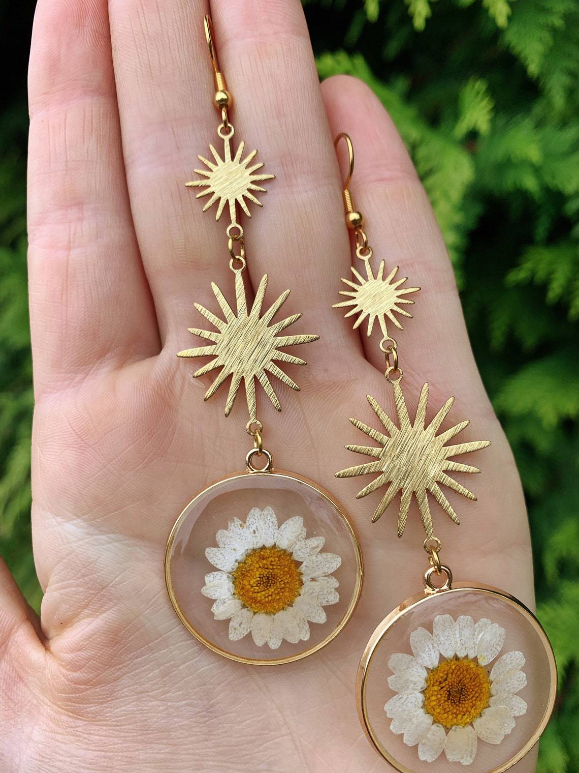 Drop Earrings Classification 1 Pair Quantity Daily Occasion 1 Pair Bohemian Simple Style Sunflower Metal Drop Earrings