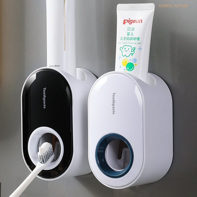 Fully automatic toothpaste squeezer, wall-mounted punch-free toothbrush storage rack, lazy person squeezes toothpaste artifact toothpaste holder