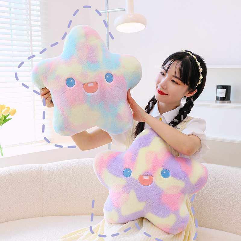 Nuevo lindo colorido estrella Luna de peluche almohada de juguete flor Bahía ventana cojín del sofá cojín al por mayor femenino
