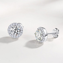 明星同款 圆形锆石耳钉女小众批发单钻星点耳饰情人节2022新款