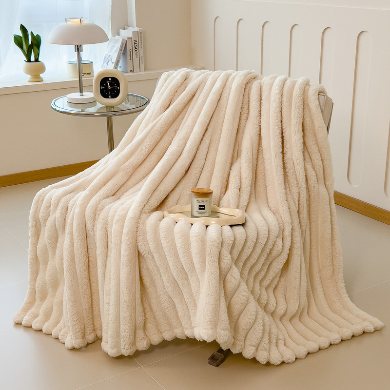 Luxurious Copy Rabbit Fur Throw Blanket Soft Warm Cozy跨境|undefined
