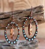 Blue stone inlay, earrings, wish, European style