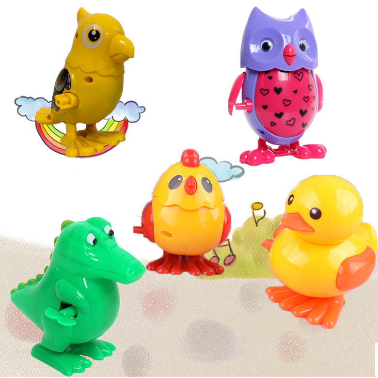 Spring toys large collection children's chain small animal jumping owl big yellow duck spring small yellow chicken