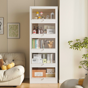 Bookshelf Storage Rack Floor Household Simple Bookcase Acrylic Transparent Hand-made Display Cabinet for Storage Dust-proof Storage