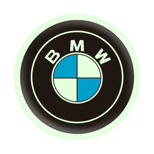Car logo night light sticker wheel hub creative sticker rear window sticker decoration engine cover light warning sticker
