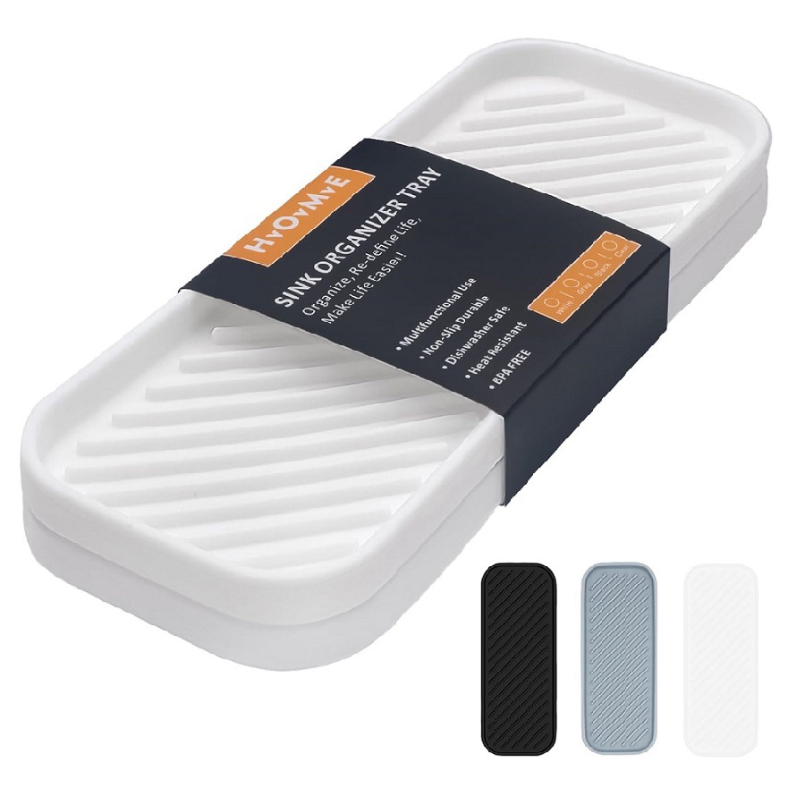 Cross-Border Square Bathroom Storage Tray Installation-Free Kitchen and Bathroom Soap Rack Removable Aromatherapy Silicone Desktop Storage Rack