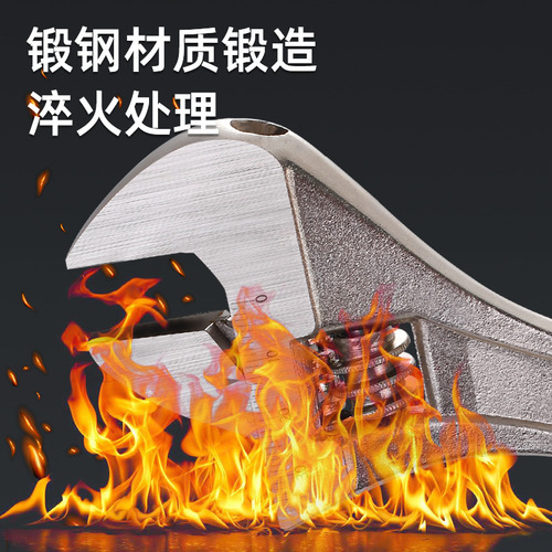 Factory wholesale industrial grade yellow nickel multi-function adjustable wrench small jaw wrench large opening tool