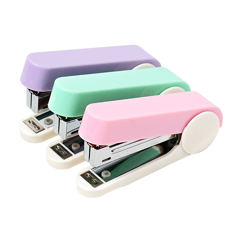 Grapadora de color macaron Bachang, engrapadora pequeña multifuncional para estudiantes domésticos de oficina, engrapadora de alto valor