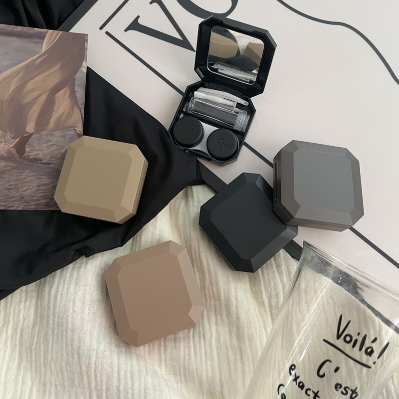 Casual Frosted Black Brown Contact Lens Box Companion Box Care Contact Lens Box Pure Color Retro Portable As822 Casual Frosted Black Brown Contact Lens Box Companion Box Care Contact Lens Box Pure Color Retro Portable As822