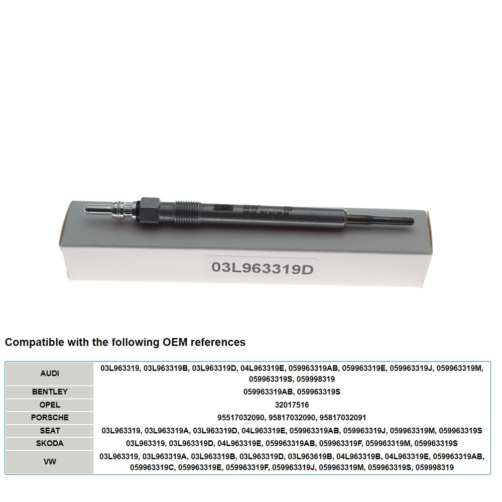 03L963319 03L963319D Suitable for Seat Alhambra Altea Glow Plug 4.4V