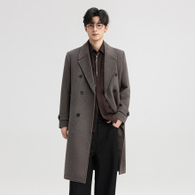 羊毛大衣男中长款双排扣宽松版2025秋冬季新款韩版呢子风衣外套潮