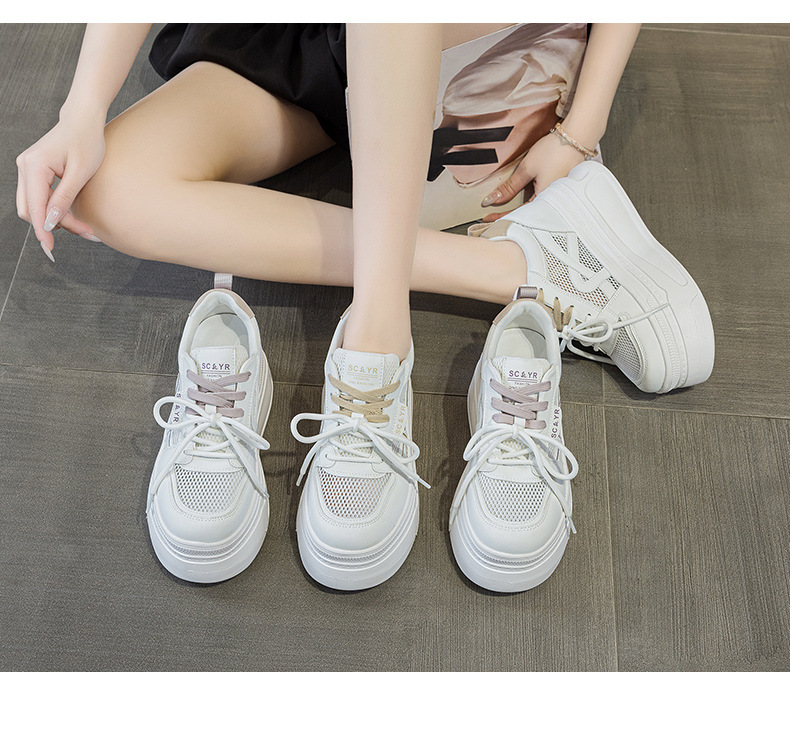 Giày sneaker nữ đế dày tăng chiều cao phong cách thể thao nhẹ — Tím 5057, Mơ 5057 chi tiết 12