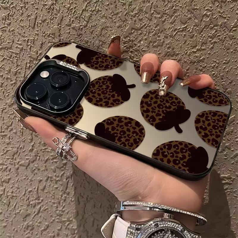 Pantalla completa con estampado de leopardo de fresa para iPhone 16 funda para teléfono móvil Apple 15promax/14 nuevo 13pro12 Europa y América
