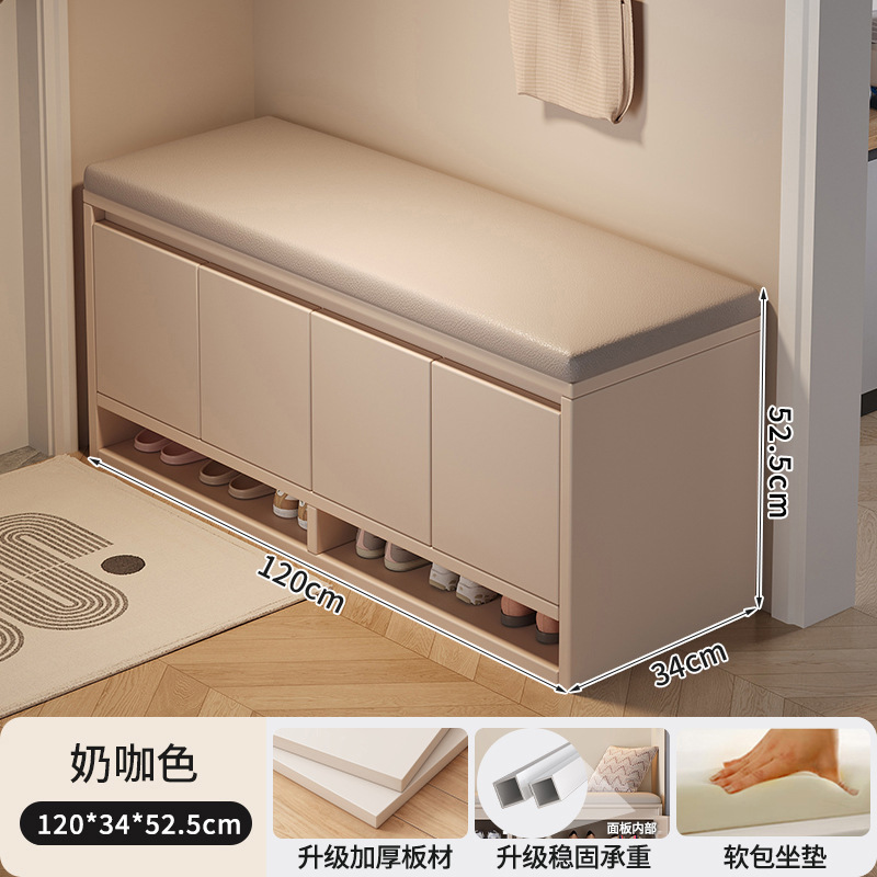 Taburete de cambio de zapatos en la puerta del hogar Taburete de zapatos simple moderno Taburete de asiento Gabinete bajo integrado almacenamiento a prueba de polvo Gabinete de zapatos pequeño