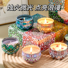 民族风香薰蜡烛礼盒套装伴手礼居家卧室持久留香大豆蜡烛香薰摆件