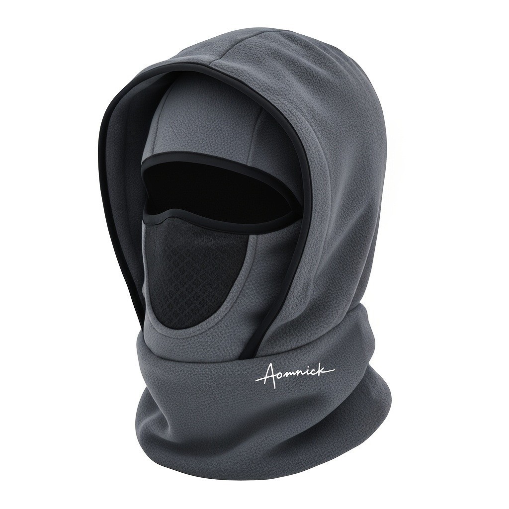 Gorro Balaclava Integrado Térmico de Poliéster Cortavientos para Ciclismo en Invierno