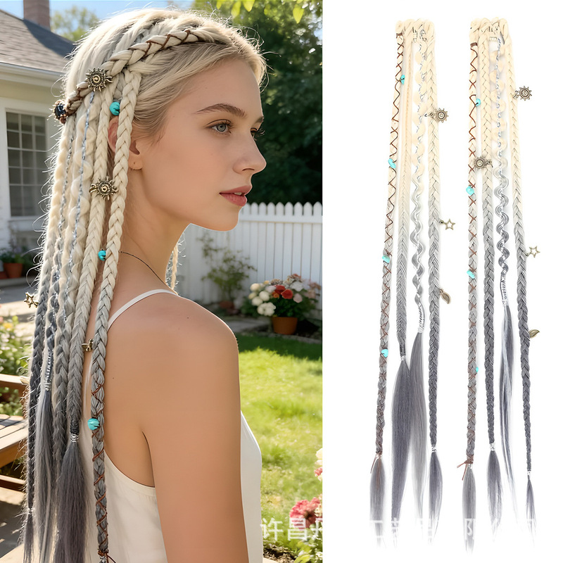 Maillard Wig Braids, Wasteland Style African Half-Head Dreadlocks, European and American Bohemian Style Braids