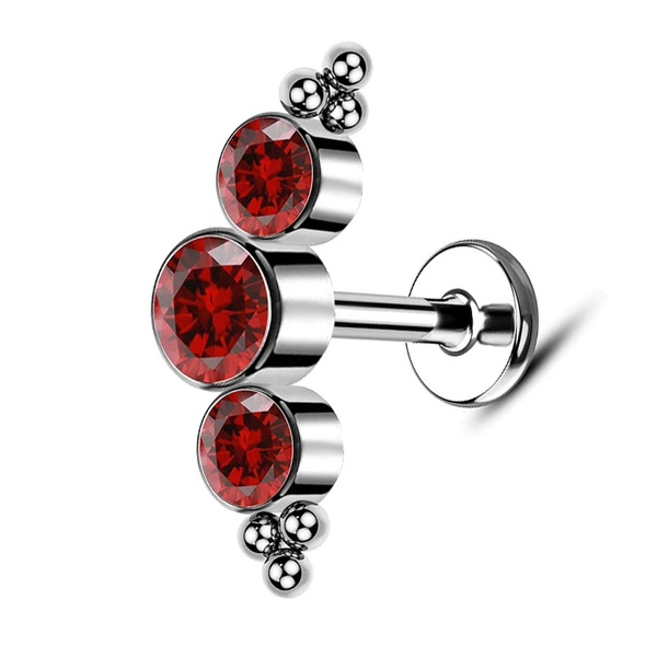 Titanium color + red zircon pin type
