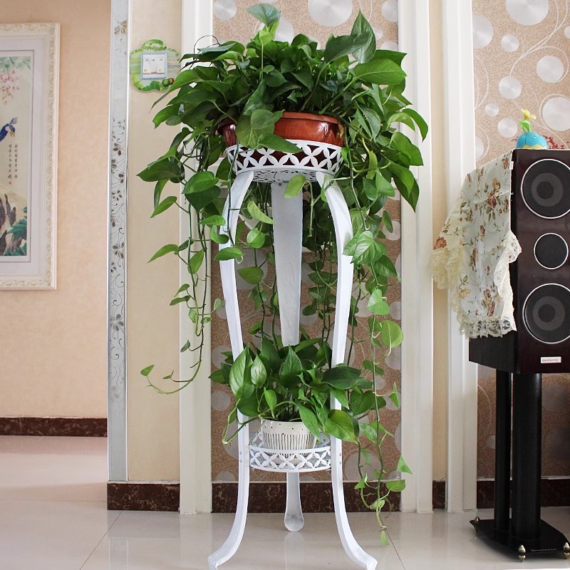 グリーンフラワースタンド床置き屋内リビングルーム植木鉢スタンド鉄フラワースタンド吊り蘭バルコニー収納ラック取り外し可能|undefined