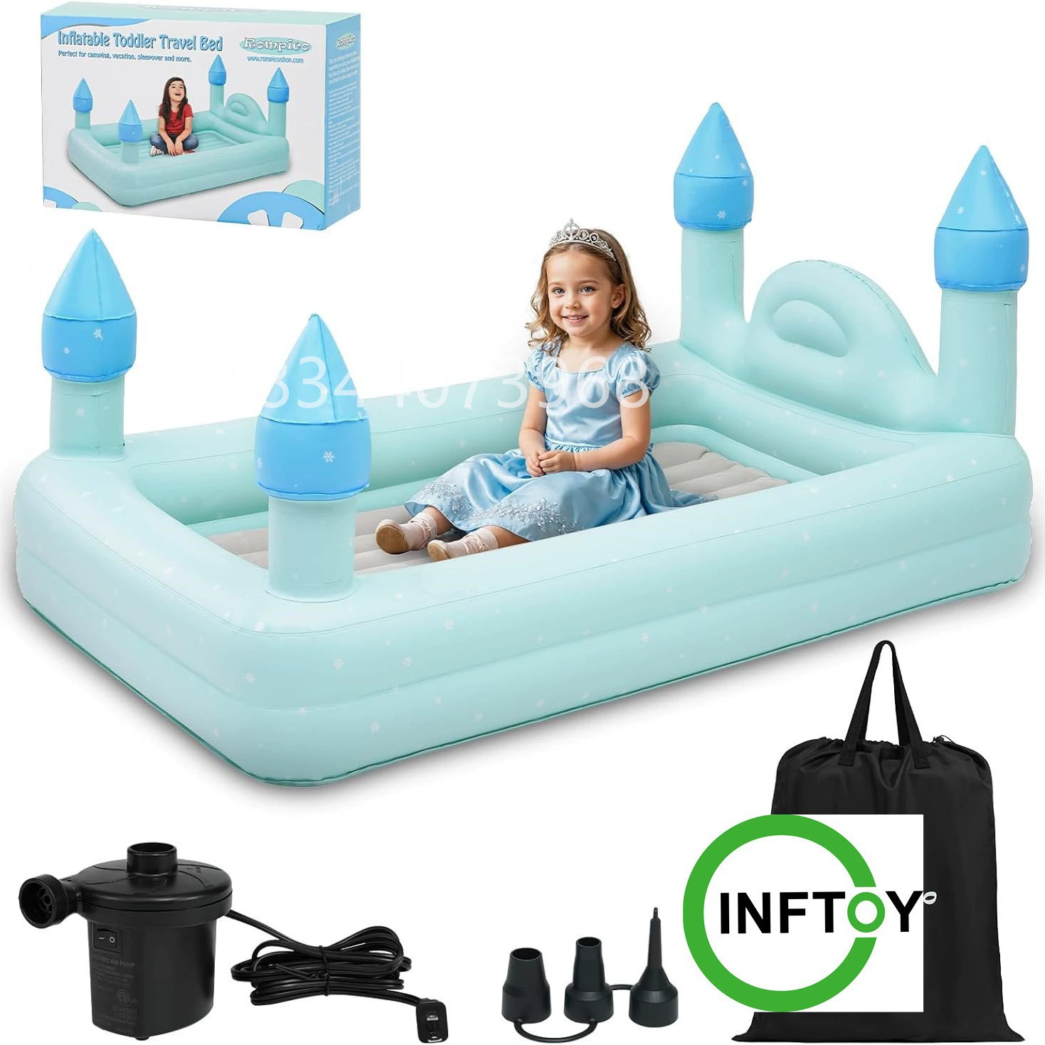 Надувной замок дорожная кровать для детей дома ПВХ Принцесс кровать портативный матрас 2 в 1
