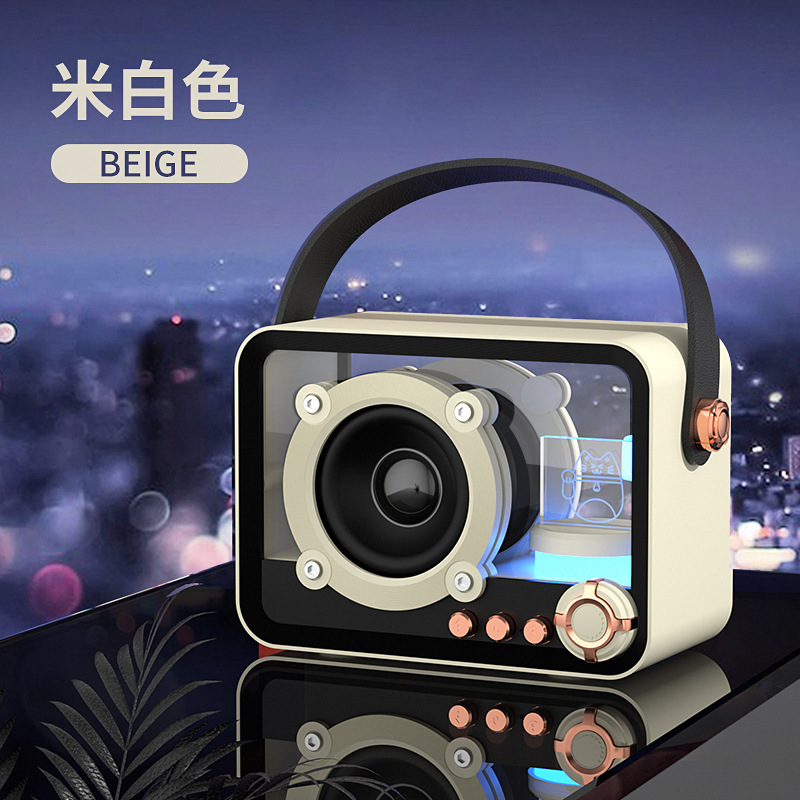 新製品 透明Bluetoothスピーカー 音楽メカ風 シンプルRGB雰囲気照明 家庭用装飾スピーカー ギフト|undefined