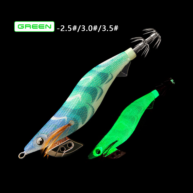 LETOYO Luya neón SERIE DE MADERA Camarón calamar gancho calamar plantilla 2,5/3,0/3,5 #