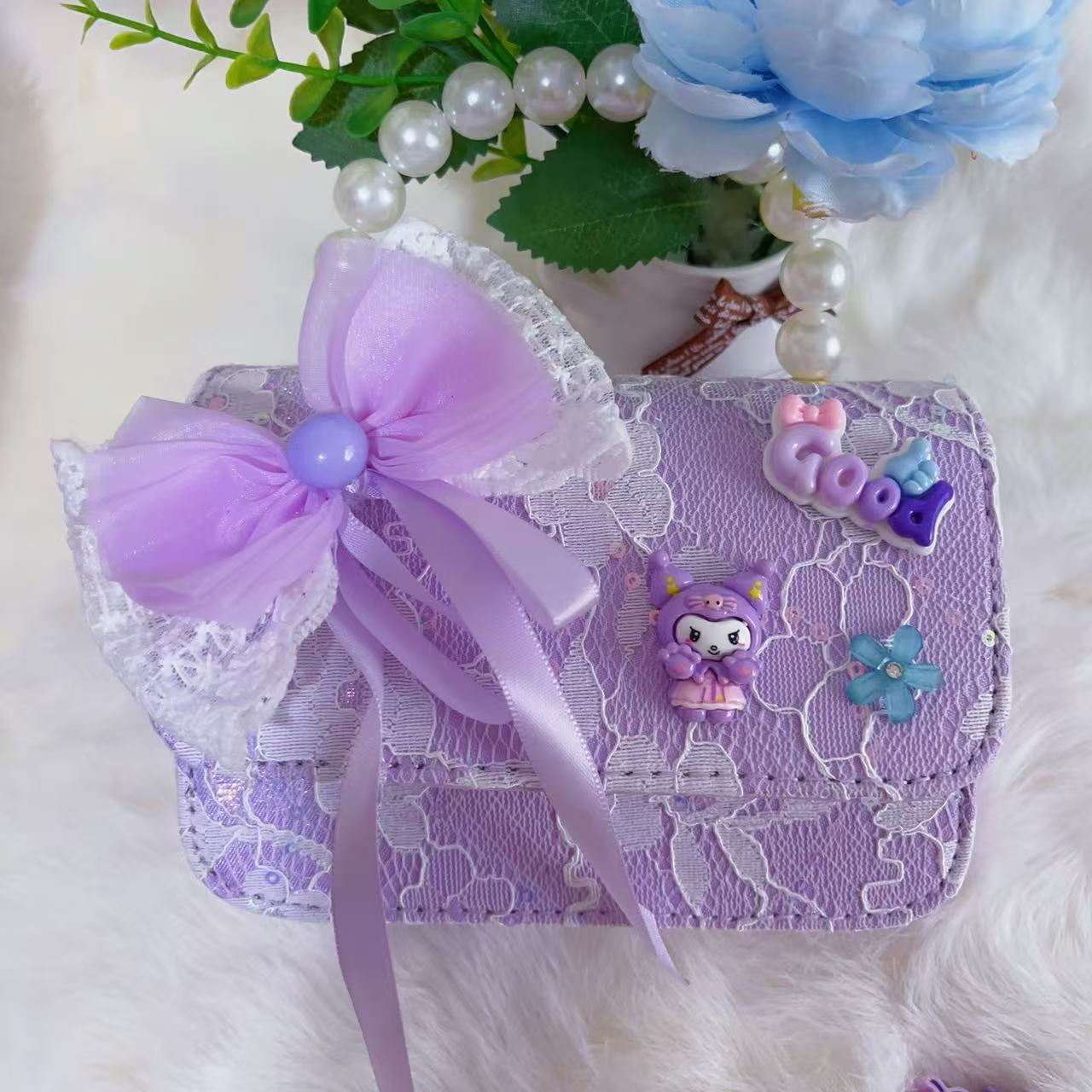 Bagos de hombro para niños primavera y verano frescos bolsos de perlas para niñas Aisha pequeña princesa bolsos de mochila de estilo extranjero