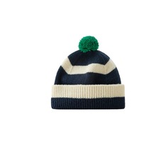 男女同款可爱毛线球彩色条纹针织帽冬季保暖护耳包头帽韩版毛线帽