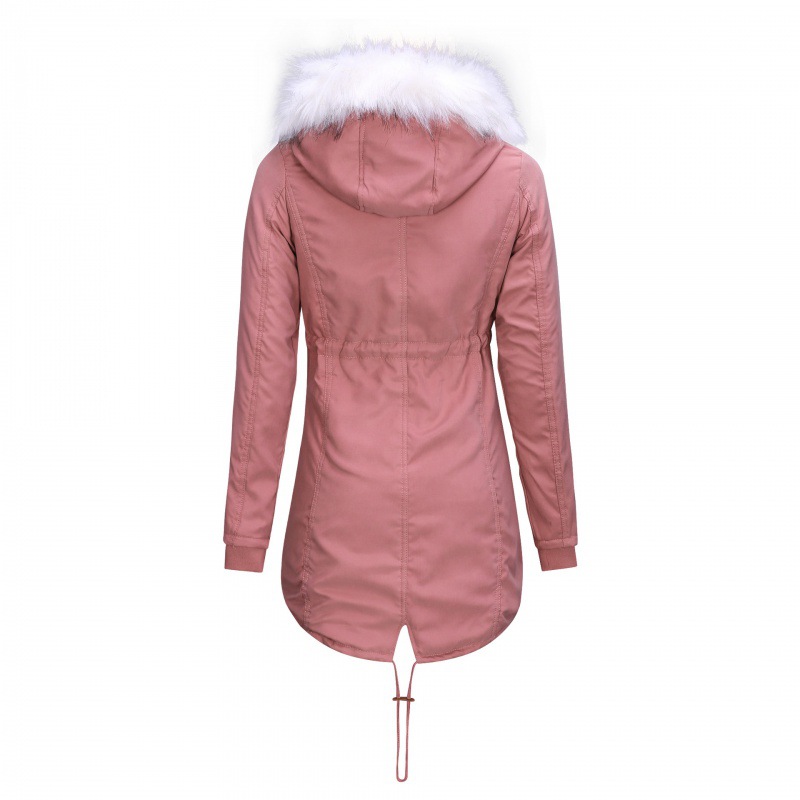 Women's Clothing ladies thick mid length cotton coat large size_voghion.com