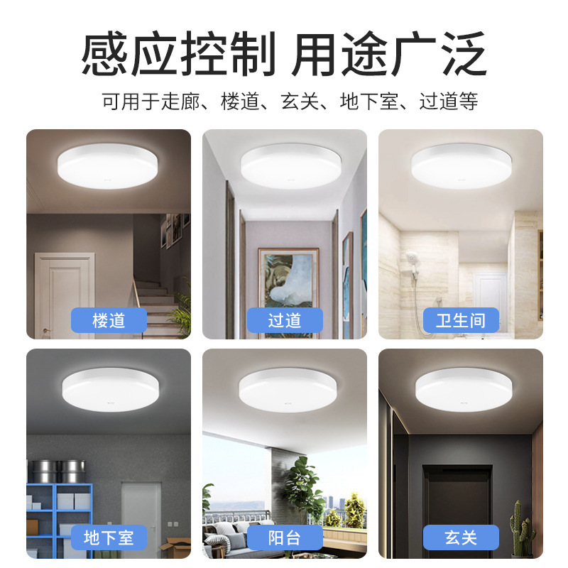 感应吸顶灯led节能声控智能感应灯楼梯过道灯人体雷达感应吸顶灯|undefined