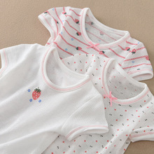 分儿童短袖打底夏季T恤衫提花网眼棉薄棉出口日本厂家直销内衣女