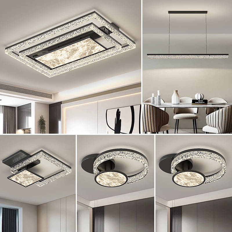 Diseñador italiano de alta gama lámpara de techo de sala de estar nube niebla luz de lujo lámpara principal de cristal paquete de casa completa Zhongshan 440L