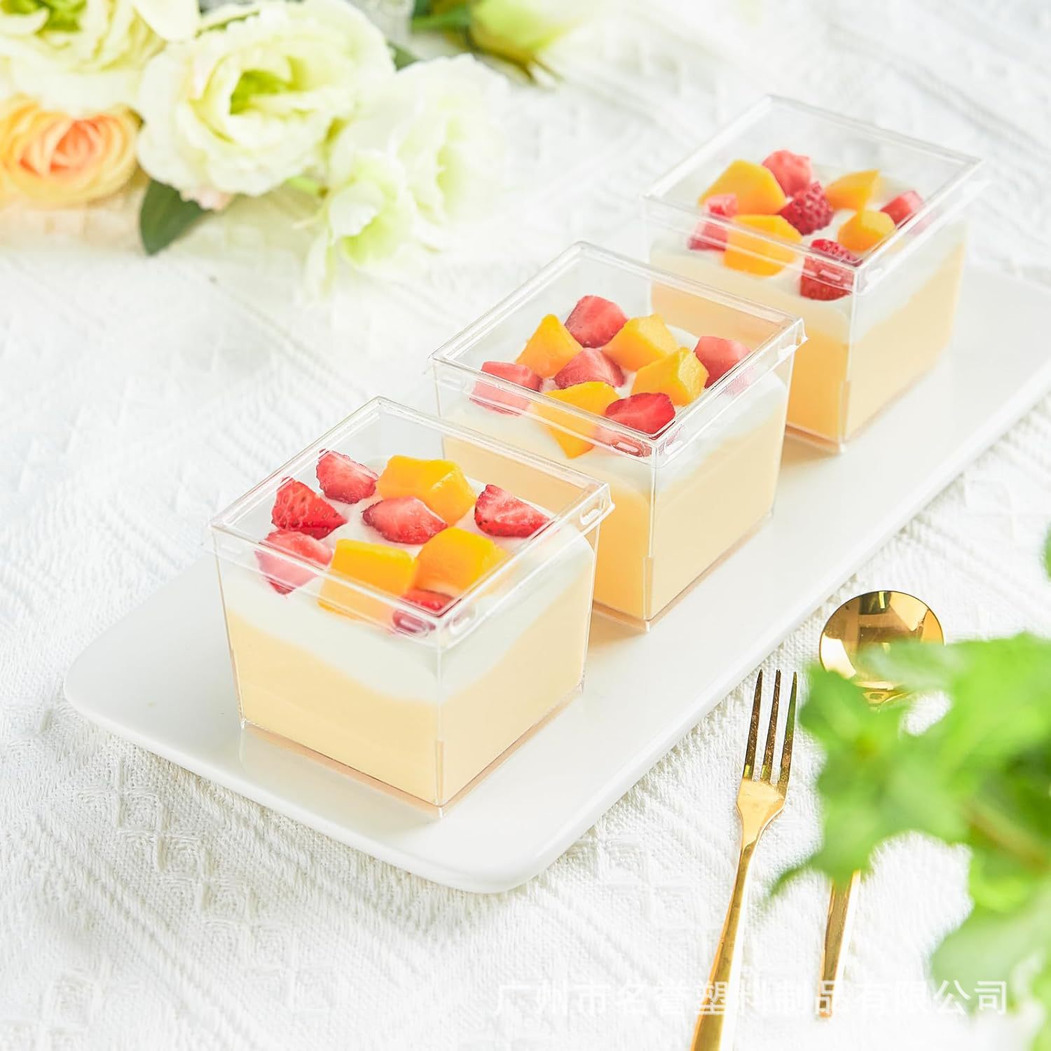 一次性塑料透明果立方形布丁杯九宫格甜品杯加厚塑料杯批发